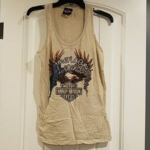 Harley Davidson Tan Eagle Tank Medium